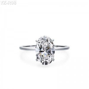 8x12mm 4.5ct Oval Moissanite diamond Solitaire Ring