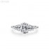 4 Claw Oval Moissanite diamond Side Stones Ring 