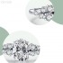 4 Claw Oval Moissanite diamond Side Stones Ring 