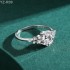 4 Claw Oval Moissanite diamond Side Stones Ring 