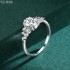 4 Claw Oval Moissanite diamond Side Stones Ring 