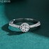 Round Moissanite diamond Halo Pave Ring