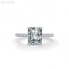 Radiant Moissanite diamond Pave Ring