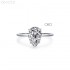 7x10mm 2.0ct Pear Moissanite diamond Solitaire Ring