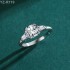 6x6mm 1.0ct Cushion Moissanite diamond Side Stones Ring