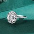 Oval Moissanite diamond Halo Pave Ring 