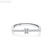 Radiant Moissanite diamond Pave Ring