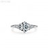 6.5mm 1.0ct Round Moissanite diamond Side Stones Ring 