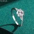 6.5mm 1.0ct Round Moissanite diamond Side Stones Ring 