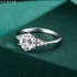 6.5mm 1.0ct Round Moissanite diamond Side Stones Ring 