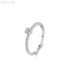 Pear Moissanite diamond Pave Ring 