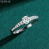 Round Moissanite diamond Pave Ring