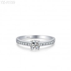 Round Moissanite diamond Pave Ring