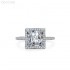 Princess Moissanite diamond Halo Pave Ring