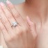 Princess Moissanite diamond Halo Pave Ring