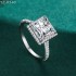 Princess Moissanite diamond Halo Pave Ring