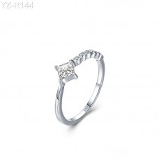 Princess Moissanite diamond Pave Ring 