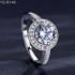 Round Moissanite diamond Halo Pave Ring Shown In 9mm 3.0ct 