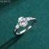 Oval Moissanite diamond Side Stones Ring