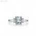 Elongated Cushion Moissanite diamond Side Stone Ring 