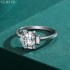 Elongated Cushion Moissanite diamond Side Stone Ring 