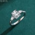 Emerald Moissanite diamond Side Stones Ring