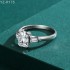 Emerald Moissanite diamond Side Stones Ring