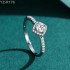 Round Moissanite diamond Halo Pave Ring 