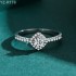 Round Moissanite diamond Halo Pave Ring 