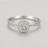 Round Moissanite diamond Halo Pave Ring