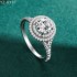 Round Moissanite diamond Halo Pave Ring Shown in 11.0mm 5.0ct