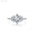 Princess Moissanite diamond Side Stone Ring 