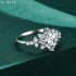 Princess Moissanite diamond Side Stone Ring 