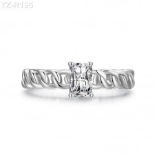 5x7mm 1.0ct Radiant Moissanite diamond Solitaire Ring