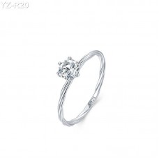 6 Claw Round Moissanite diamond Solitaire Ring