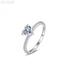 6.5x6.5mm 1.0ct Heart Moissanite diamond  Pave Ring