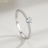 6 Claw Round Moissanite diamond Pave Ring