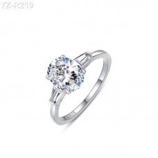  5x7mm 1.0ct Oval Moissanite diamond Side Stone Ring