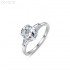  5x7mm 1.0ct Oval Moissanite diamond Side Stone Ring