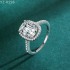 Elongated Cushion  Moissanite diamond Halo Pave Ring Shown in 3.0ct