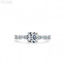 4 Claw 6.5mm 1.0ct Round Moissanite diamond Pave Ring