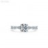 4 Claw 6.5mm 1.0ct Round Moissanite diamond Pave Ring