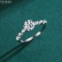 4 Claw 6.5mm 1.0ct Round Moissanite diamond Pave Ring