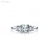 Asscher Cut Moissanite diamond Side Stones Ring