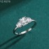 Asscher Cut Moissanite diamond Side Stones Ring