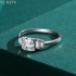 Asscher Cut Moissanite diamond Side Stones Ring