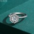 8.0mm 2.0ct Round Moissanite diamond Halo Ring 