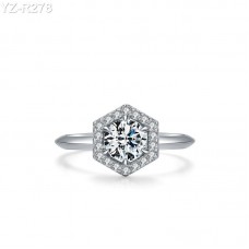 8.0mm 2.0ct Round Moissanite diamond Halo Ring 