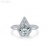 Pear Moissanite diamond Halo Ring 