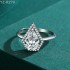 Pear Moissanite diamond Halo Ring 